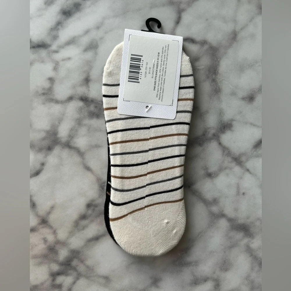 NWT J. Jill striped no-show socks 2-pair set